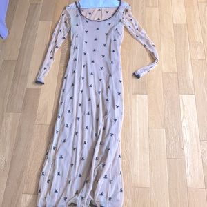 Betsy Johnson sheer nude slip dress